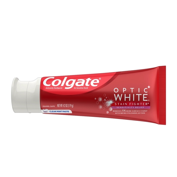 🍭7/$15 Colgate Optic White Whitening Toothpaste Sensitivity Relief Clean Mint - Picture 9 of 12